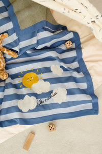 Happy Sunshine Strikket Pledd – Lyseblå