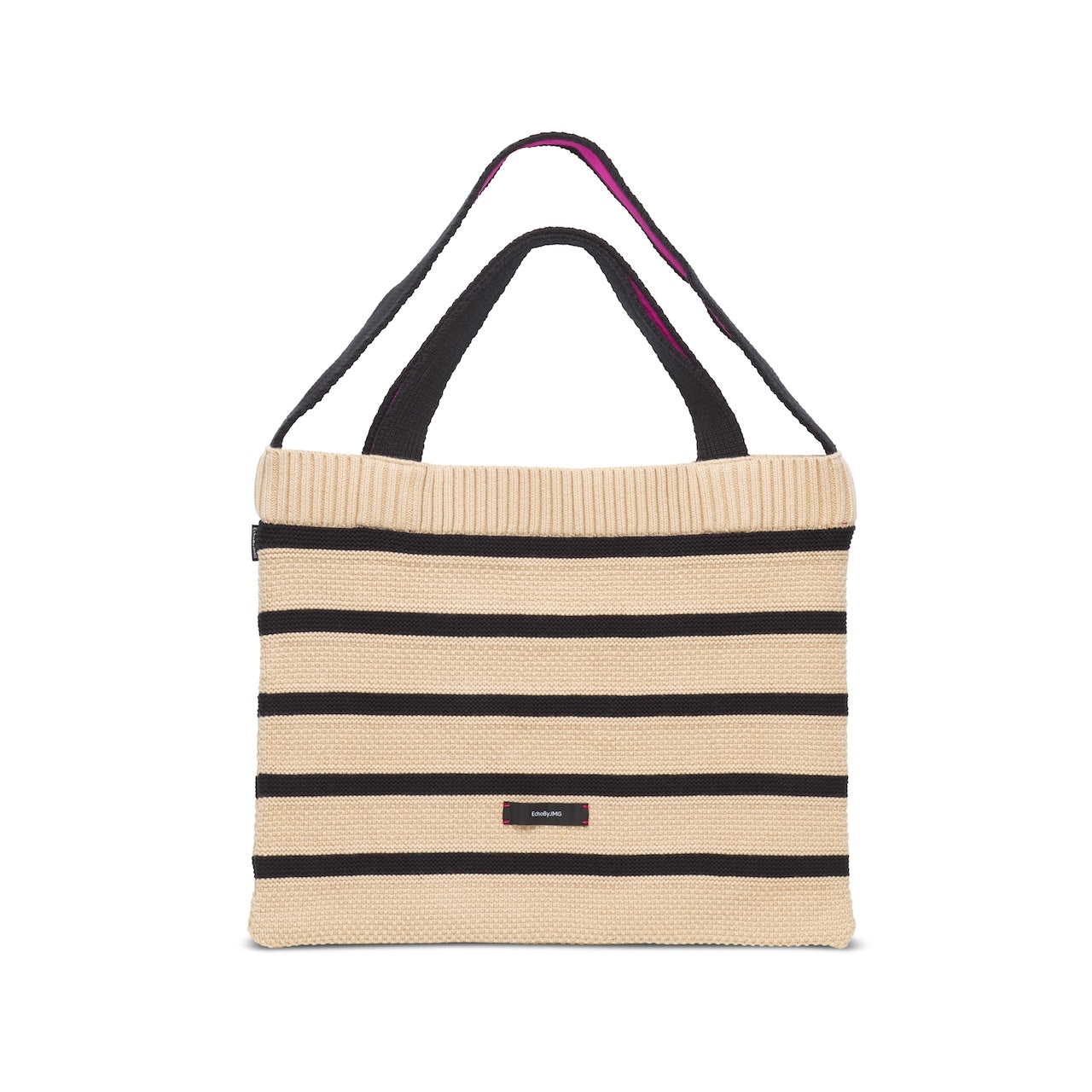 Textured Stripes Knitted Tote-Doe