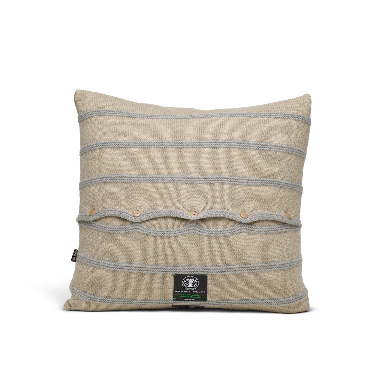 Hills & Valleys Knitted Cushion Cover-Oat