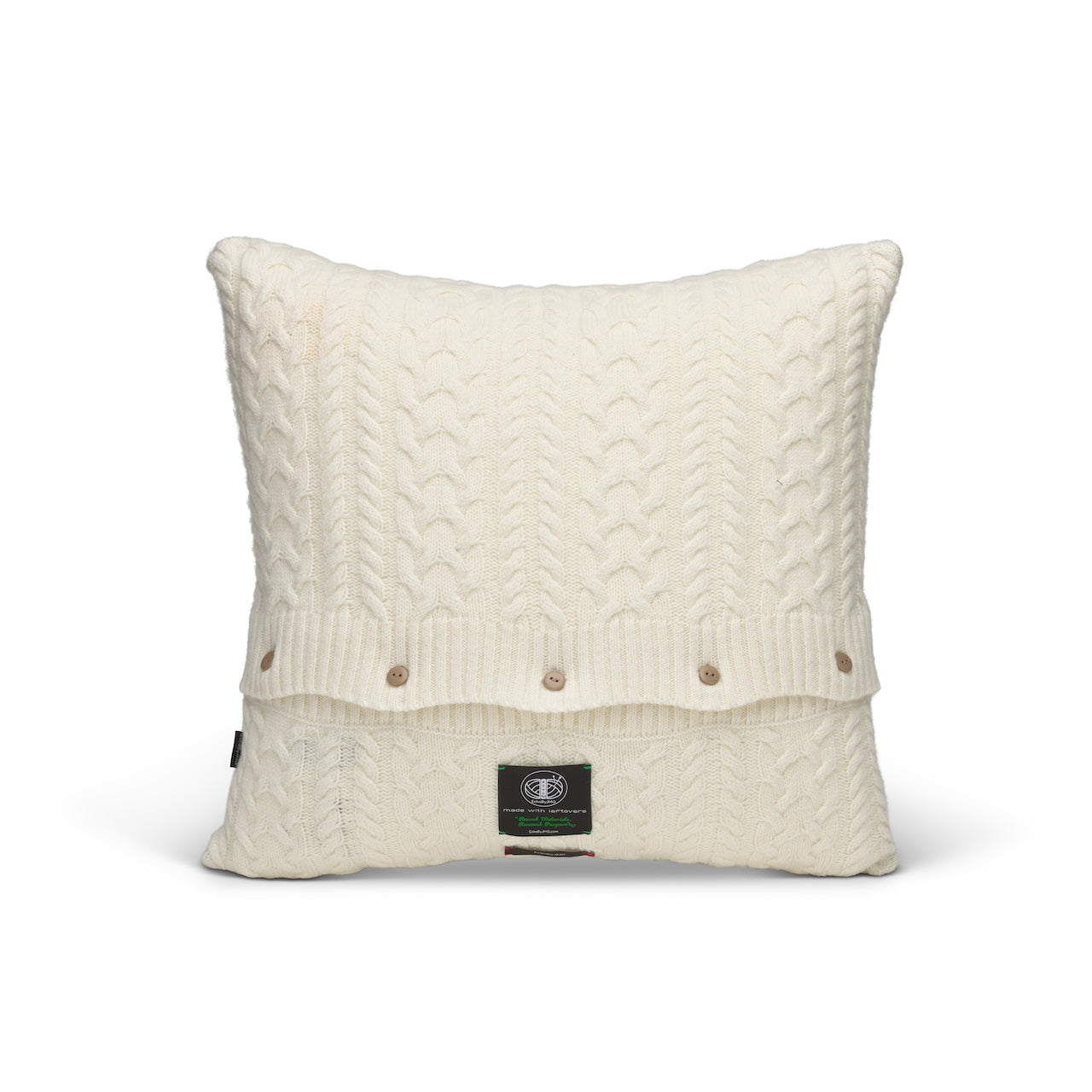 Twister Rope Knitted Cushion Cover-Creamy