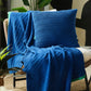 Carousel stripes Knitted Throw-Violet Blue