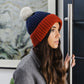 Joyful Pompom Beanie-Dk Royal