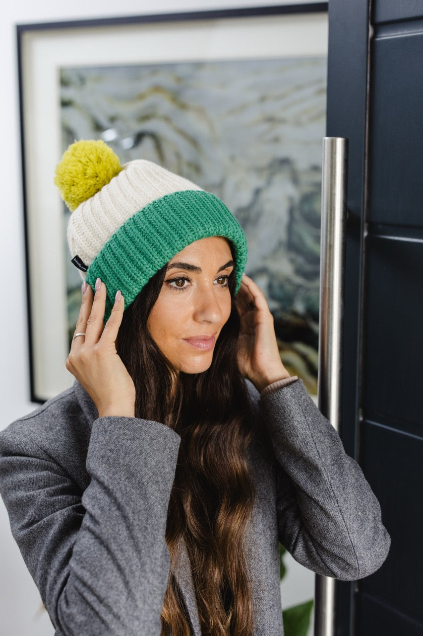 Joyful Pompom Beanie-Creamy