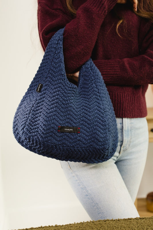 Wavetrack Dumpling Knitted Bag-Violet Blue