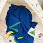 Carousel stripes Knitted Throw-Violet Blue